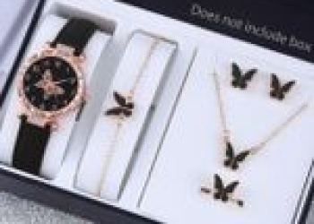 UPHUI 6PCS Women’s Watch Earrings Rings Necklace Bracelet