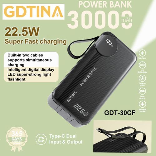 GDTINA 30000mAh 22.5W Super Fast Charging Pøwer Bank