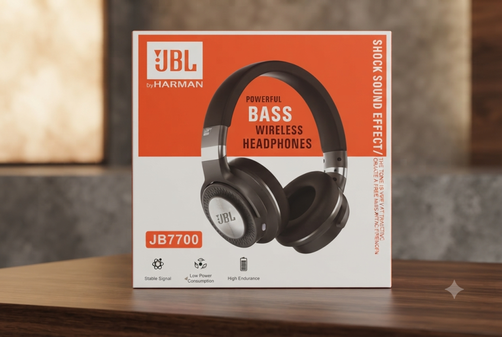 JBL by HARMAN POWERFUL BASS WIRELESS HEAD PHONES JBL7700