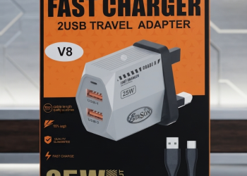 Eduson 25W Fast Charger 2USB Travel Adapter.