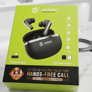 Jamax Max Buds 8, which are wireless Bluetooth earbuds.