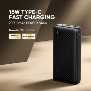 Oraimo Traveler 15 Power Bank 20000mAh 15W Type-C Fast Charging with LED Torch