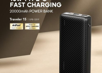 Oraimo Traveler 15 Power Bank 20000mAh 15W Type-C Fast Charging with LED Torch