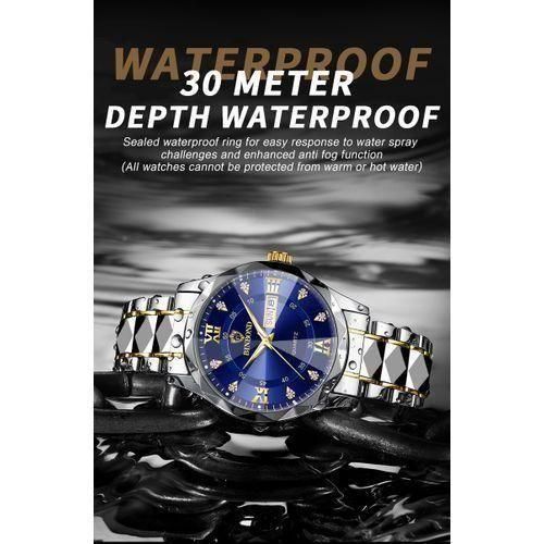 BINBOND Men's Silver Quartz Steel Band Watch - Waterproof, Glow-in-the-Dark, 50m Water Resistance - Image 7