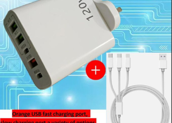120W cell phone charger with 1 tow 3 charging cables