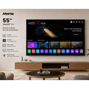 MeWe 55" QLED UHD 4K Smart TV – WebOS 2.0 Double Glass