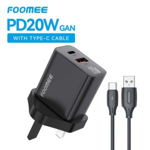 FOOMEE 20W GaN Super Fast Charger,USB-A