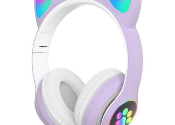 Wireless Headphones Cute Cat Ears Luminous Bluetooth Headset